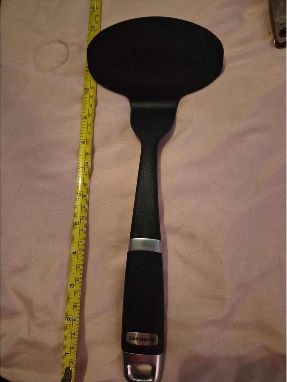 Farberware Nylon Wide Spatula Turner Flipper Black Plastic Handle Pan Cake 12"